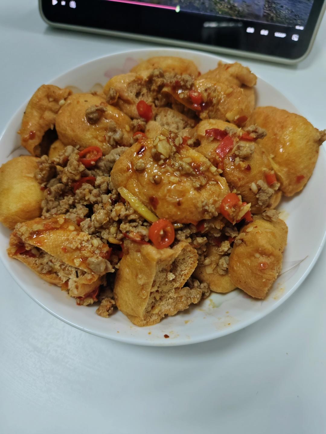 肉末炒豆泡（下饭菜）