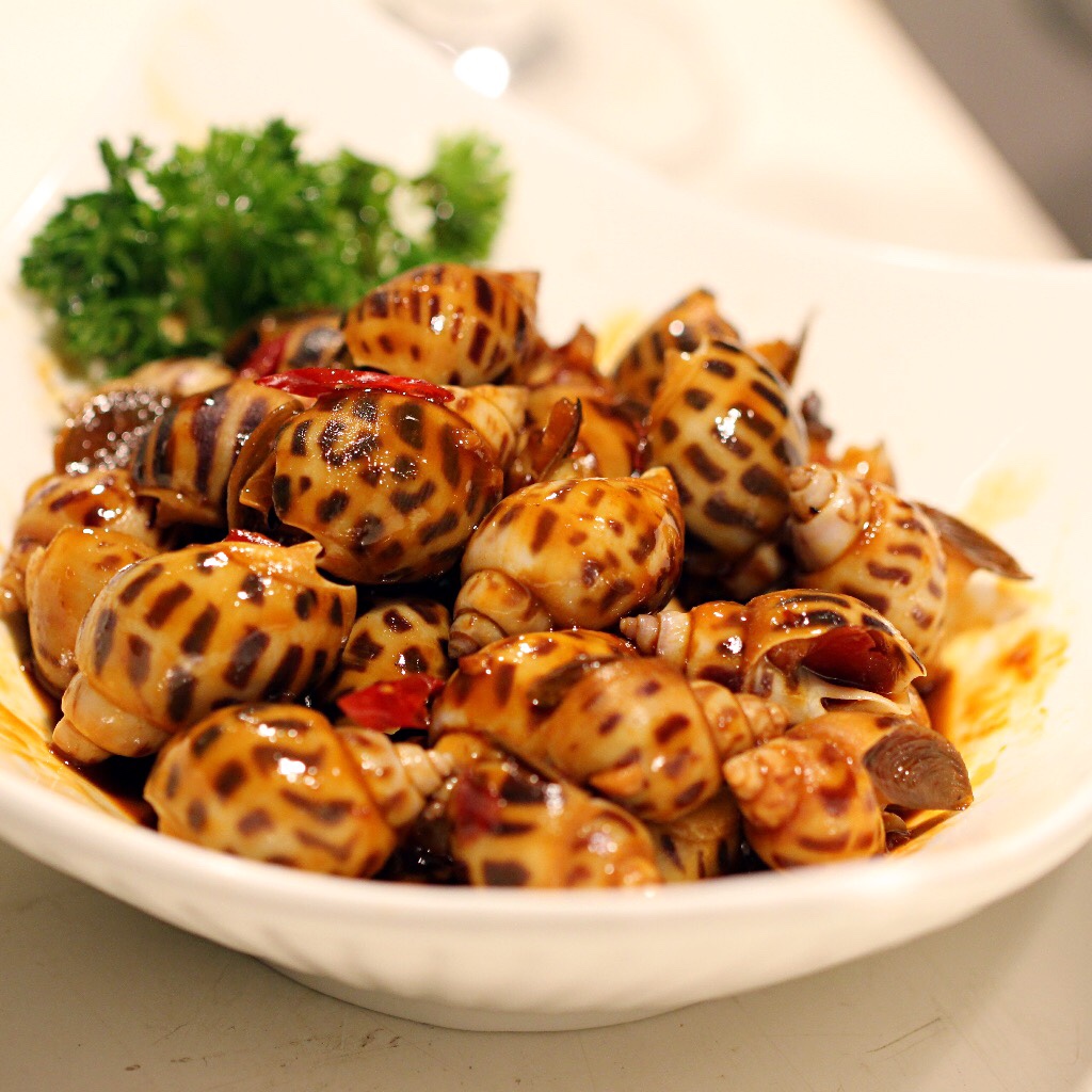 自由自在的因子做的香辣酱爆花螺