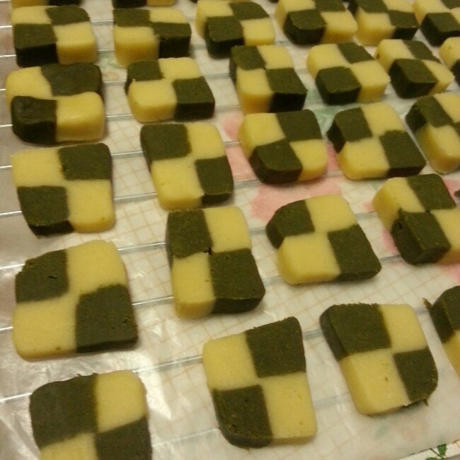 香草抹茶饼干（棋盘饼干