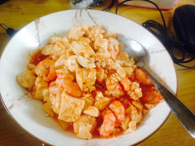 茄汁虾仁豆腐