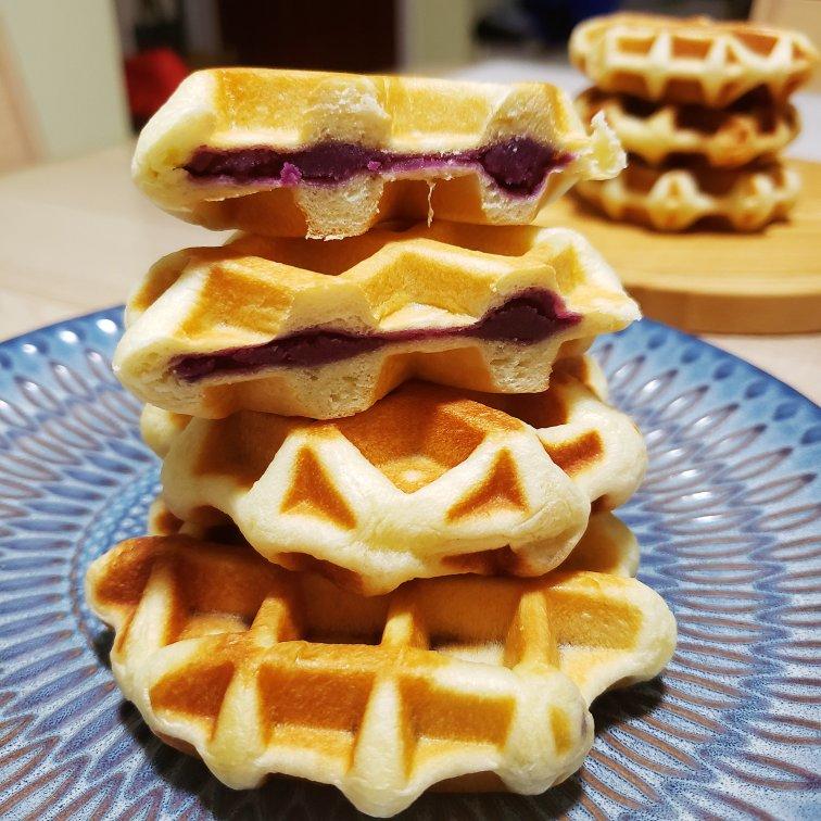 红糖麻薯华夫饼
