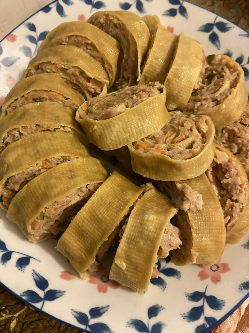 干豆腐蒸肉卷