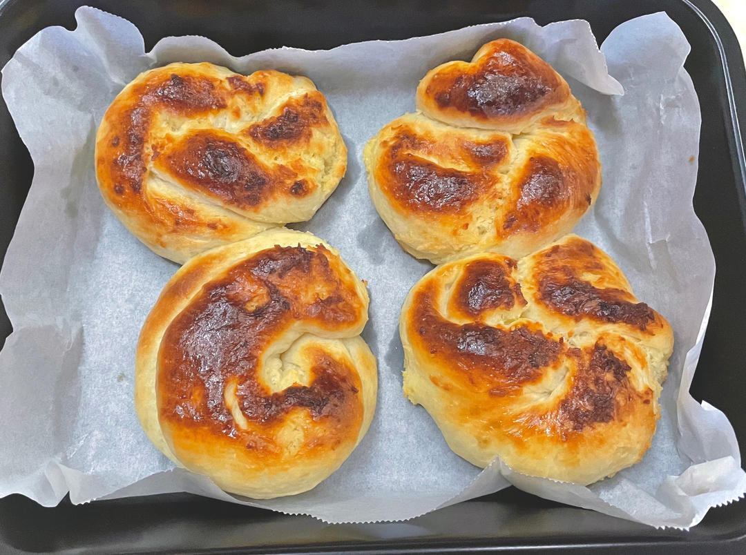 迷你烤箱第一次椰蓉羊角包