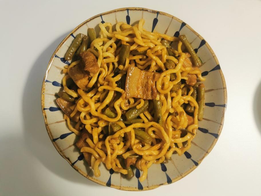 五花肉豆角焖面（电饭锅版）
