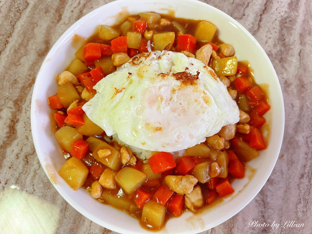 连吃三碗都不够‼️土豆鸡丁窝蛋盖饭
