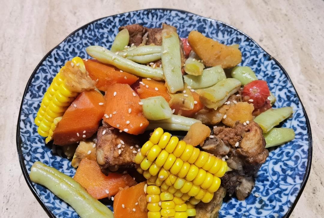 可乐排骨杂蔬煲，零难度～