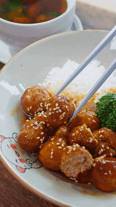 【寶寶輔食】照燒肉圓蓋飯