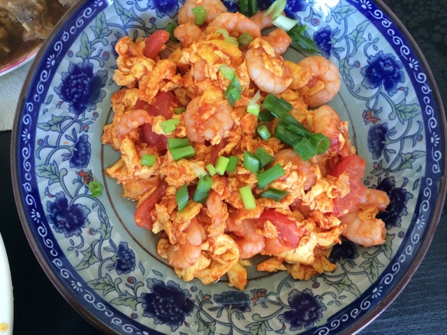 蕃茄鸡蛋炒虾仁