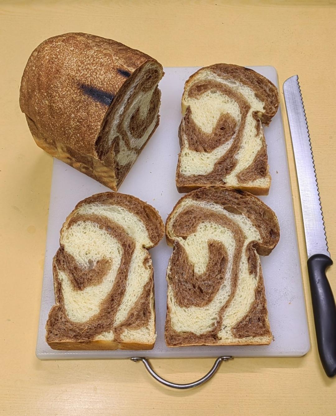 天然酵母巧克力大理石吐司低糖低油健康版