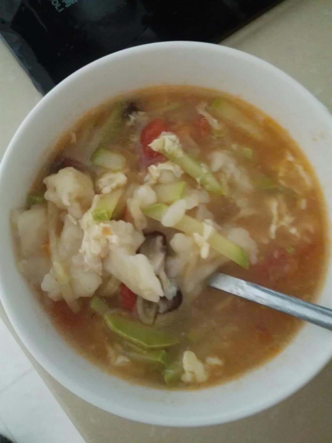 西红柿鸡蛋疙瘩汤