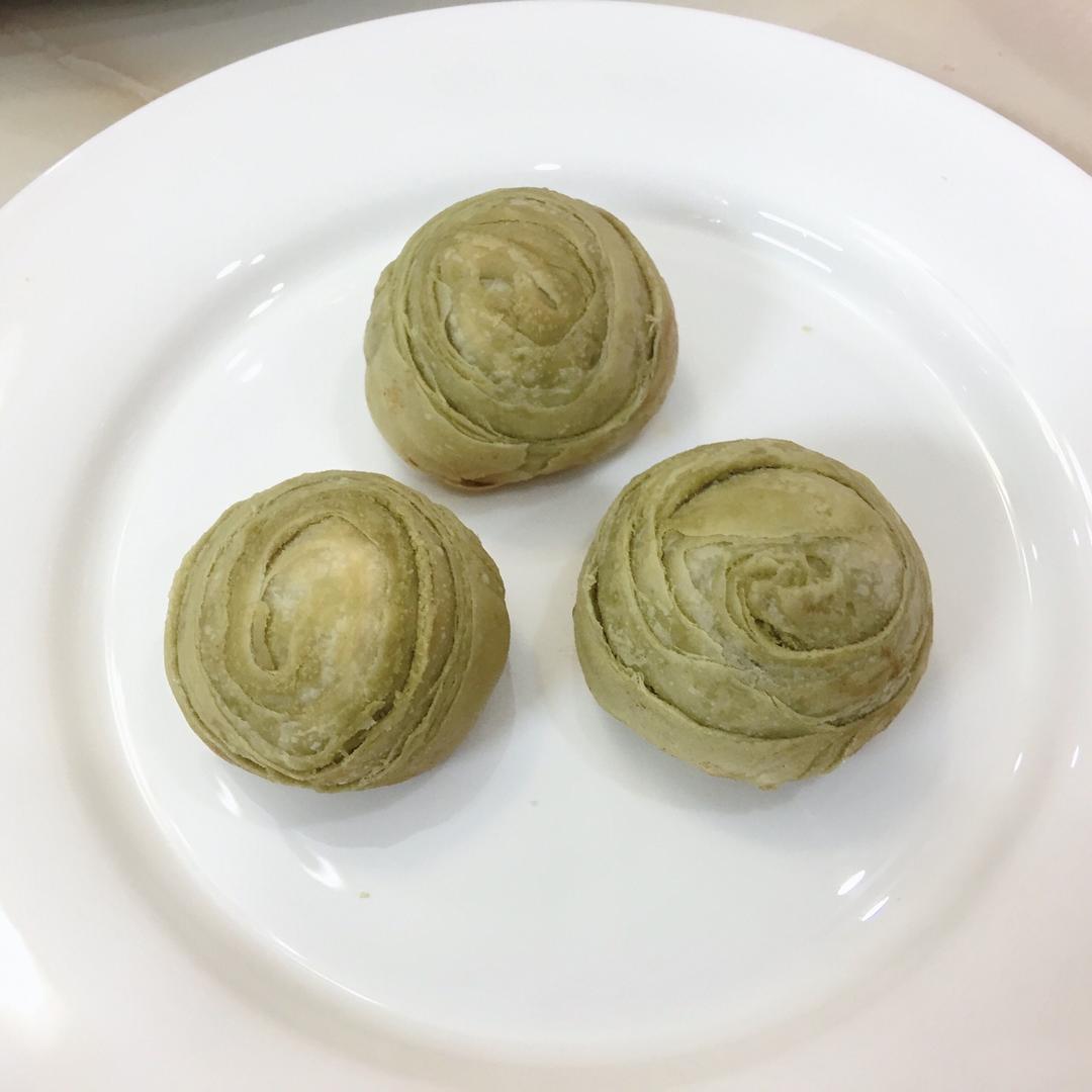 抹茶酥蛋黄酥，附手工揉面方法，详细步骤，新手易学