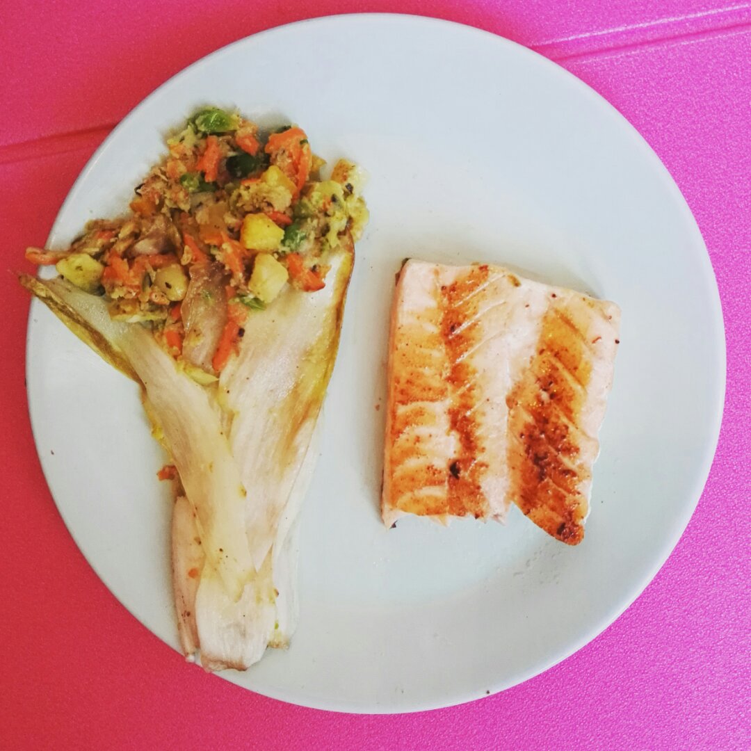 和风早餐——盐煎三文鱼