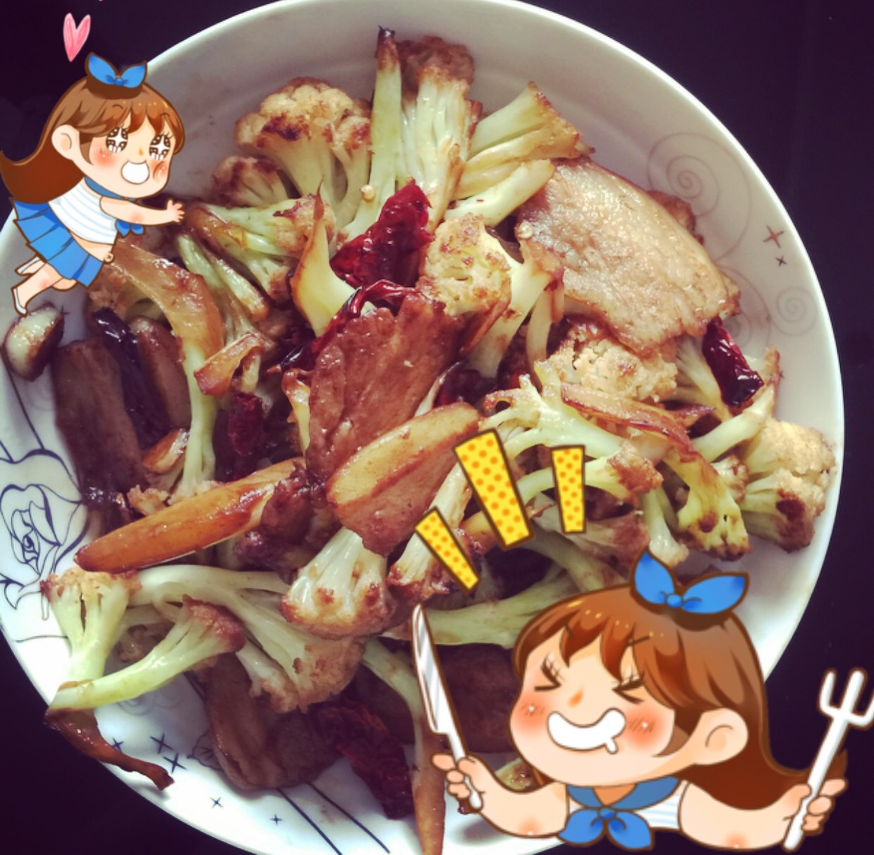 老丁的私房菜-干锅花菜