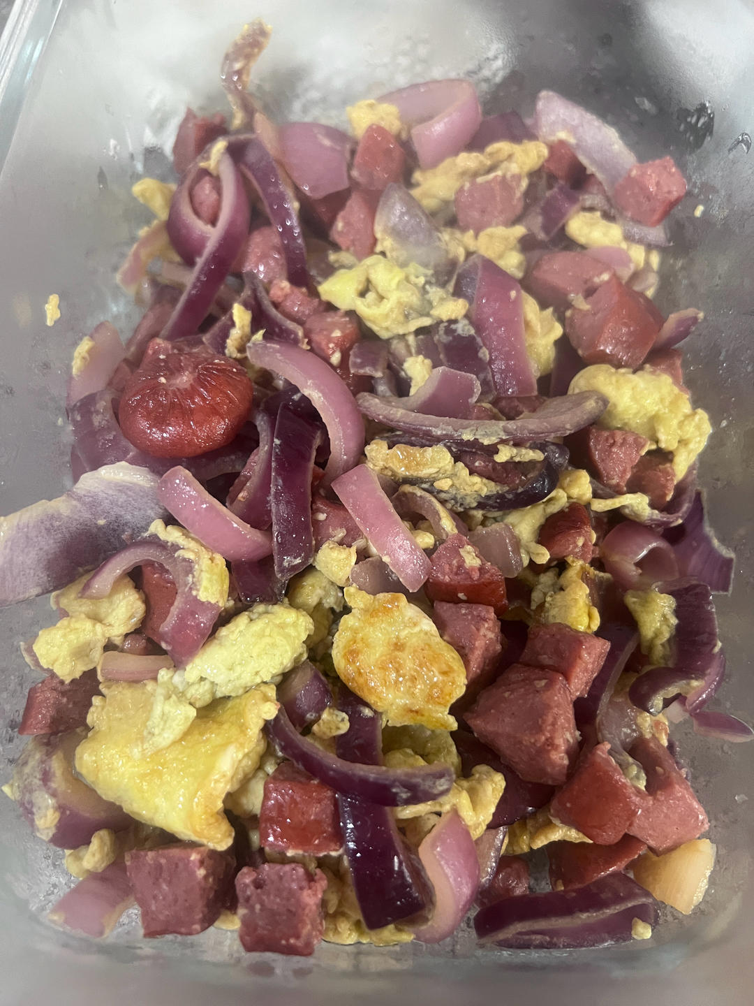 洋葱火腿炒鸡蛋