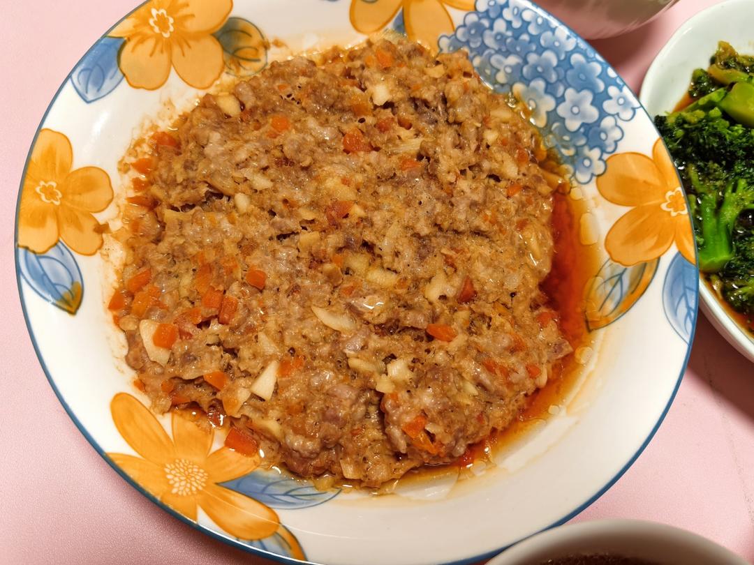 山药蒸肉饼