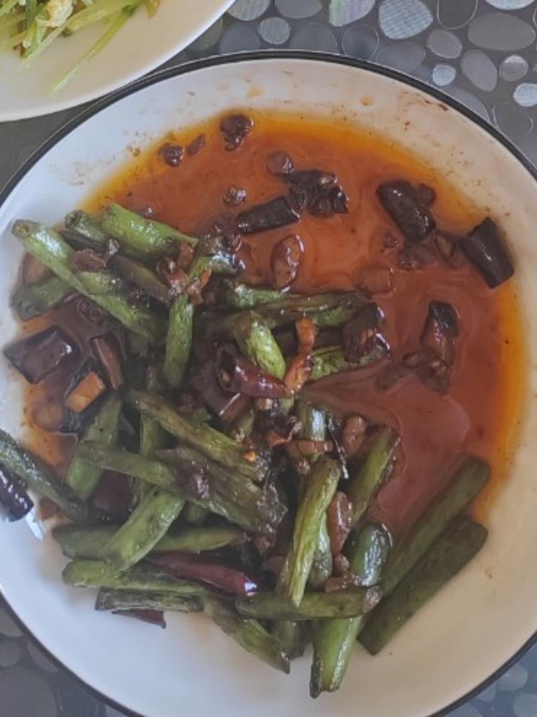 家庭版不费油干煸四季豆