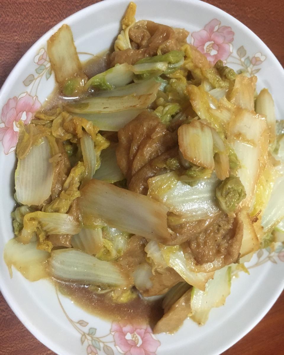 油面筋炒娃娃菜