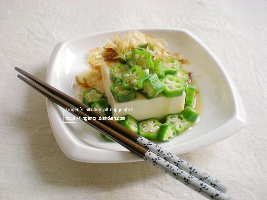 秋葵拌豆腐的做法