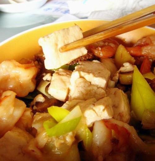 猴头菇鲜虾烧豆腐的做法