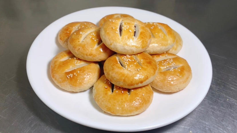 红豆酥饼这样做，免松弛，省时不破酥，成功率高，新手都能轻松搞定