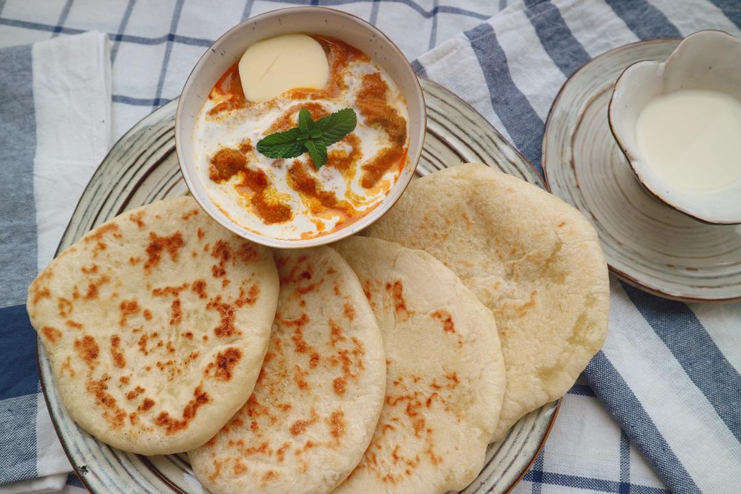 印度奶油鸡肉咖喱配芝士烤馕butter chicken（家常版）