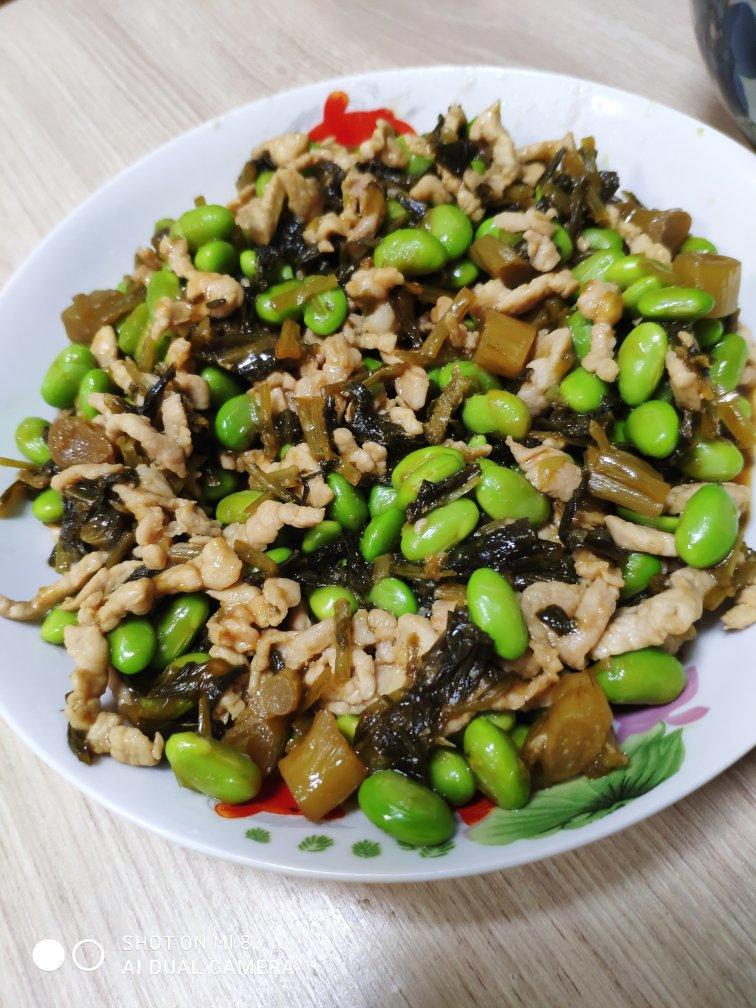 【咸菜肉丝炒毛豆】开胃爽口的咸菜毛豆炒肉丝到底该怎么做？学会后吃上瘾可别来找我！