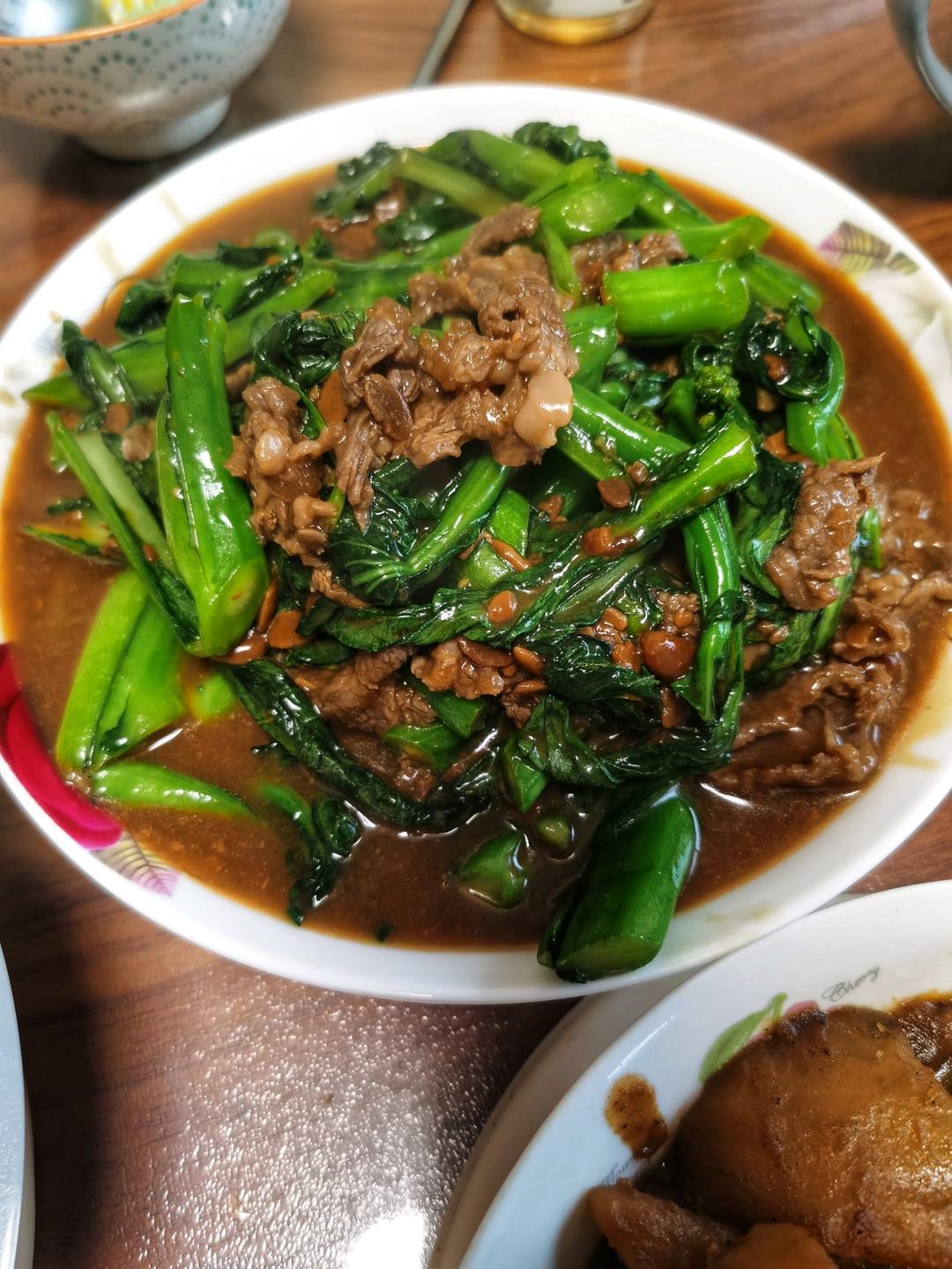 芥兰牛肉（潮汕风味）