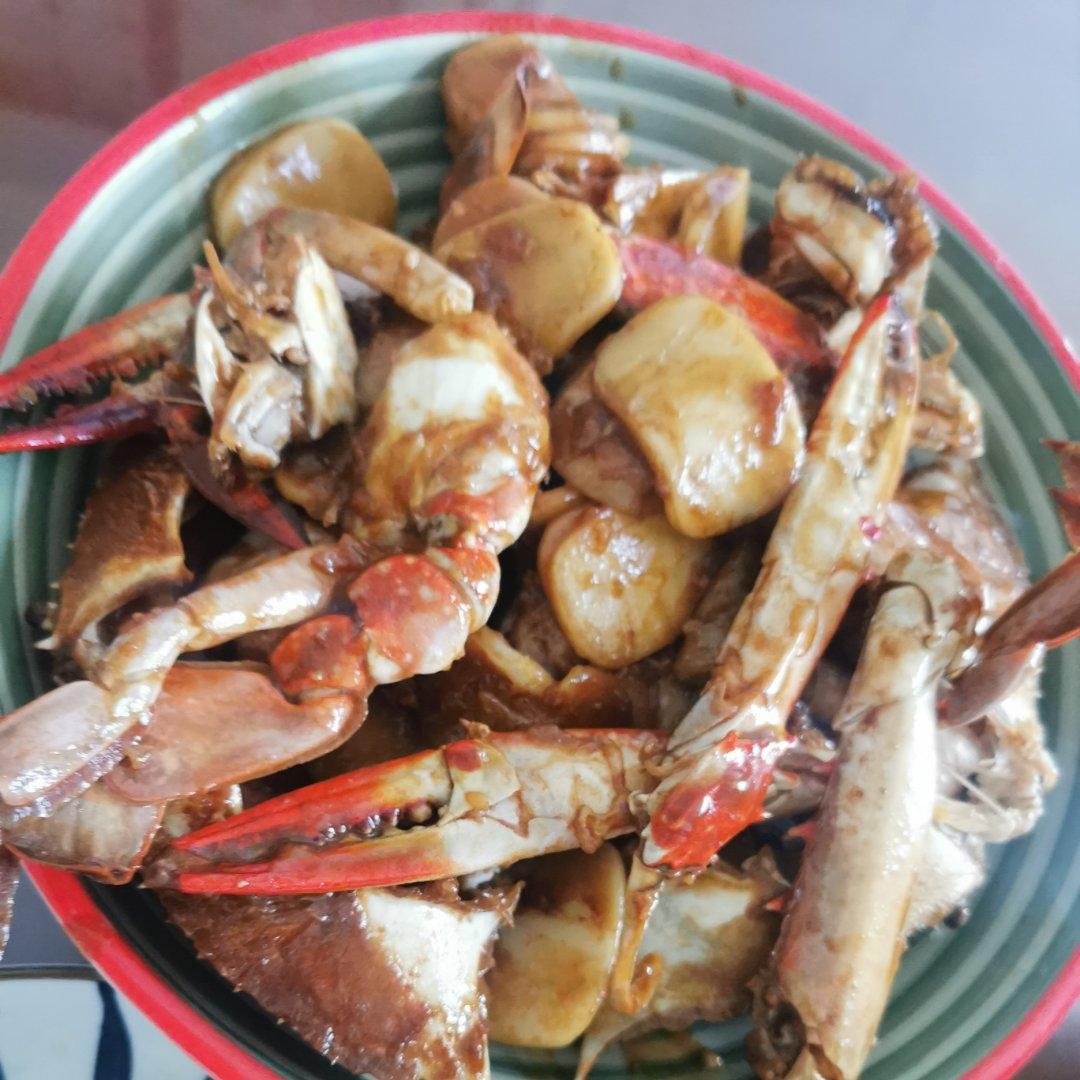 姜葱年糕炒蟹