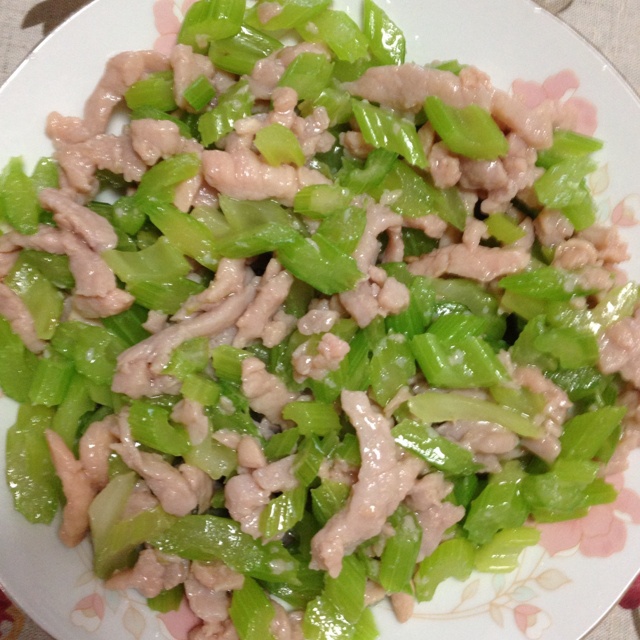 vfancy做的西芹炒肉丝