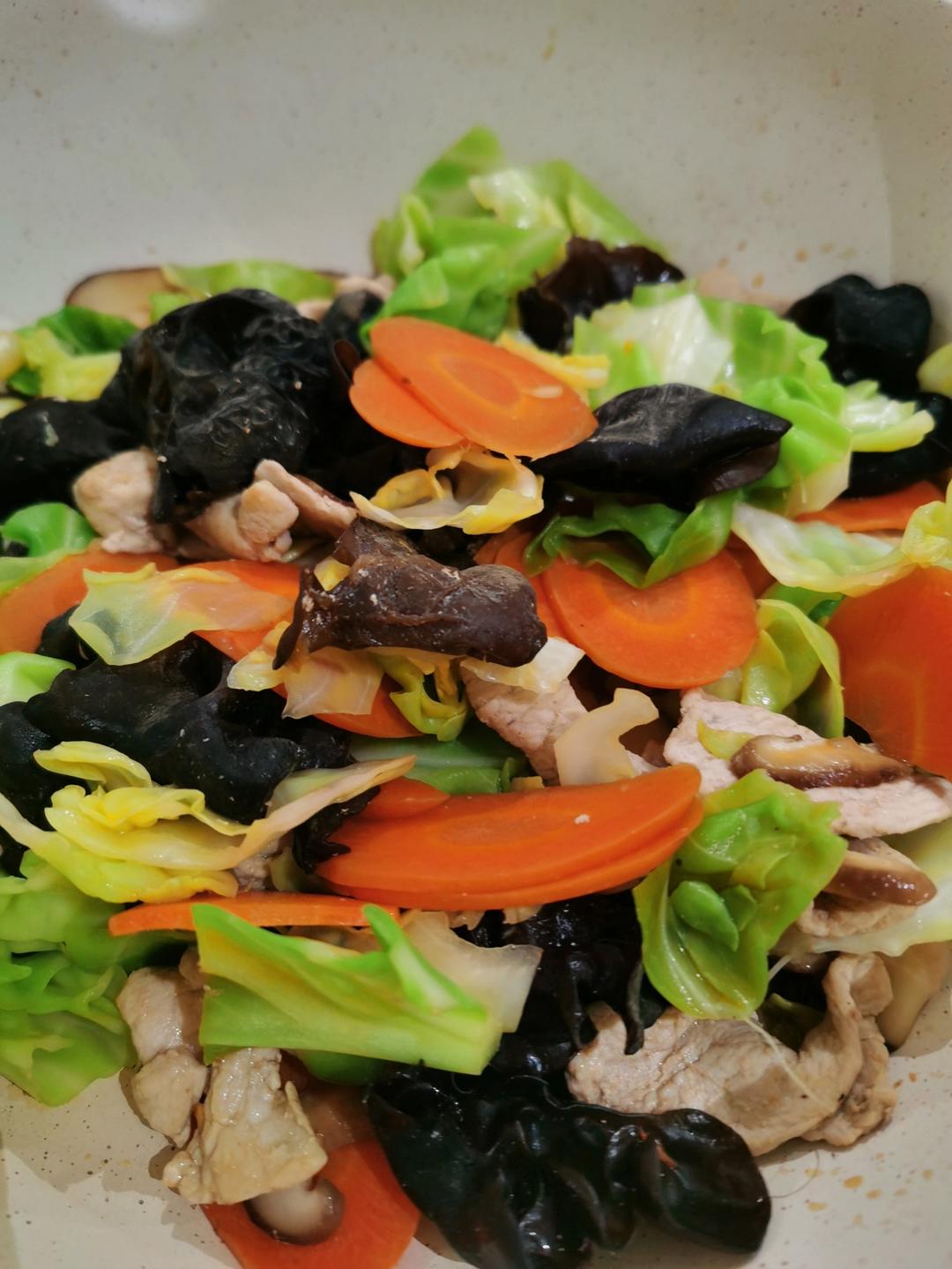 手撕圆白菜-新手下厨 Dry Chilli Cabbage