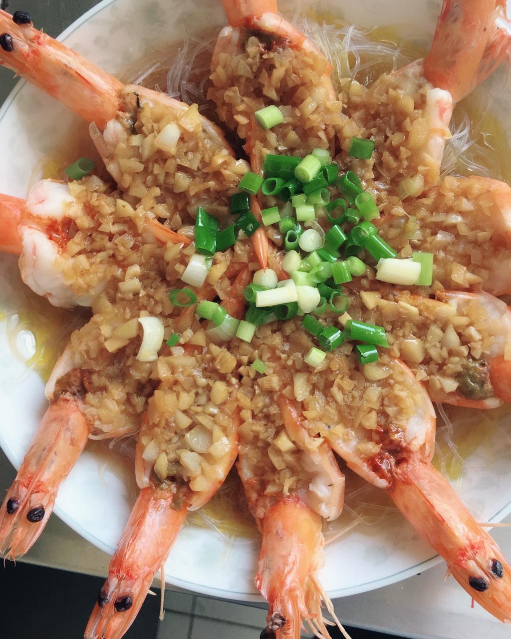 蒜蓉粉丝蒸虾完整版#秋季保胃战#