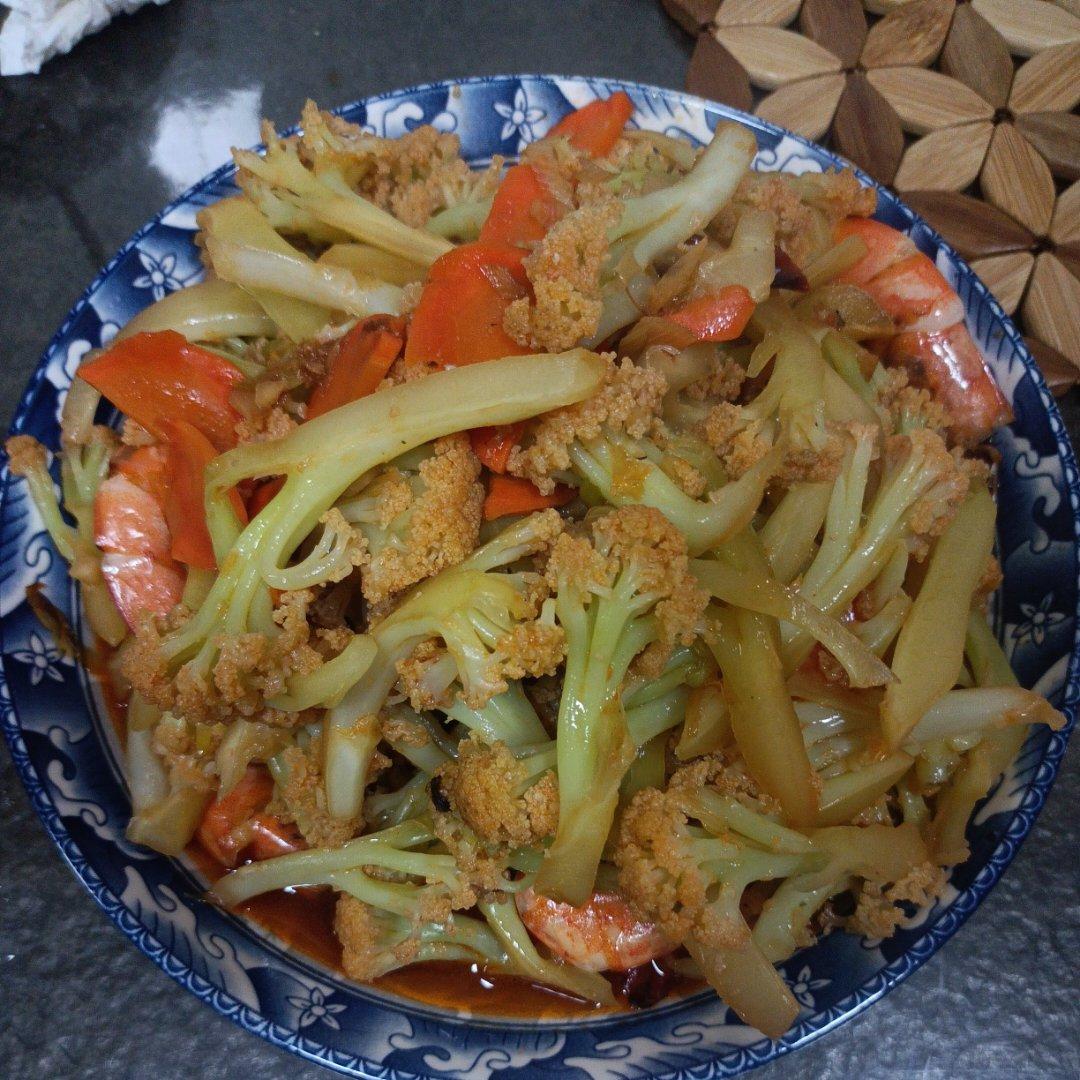 花菜炒虾
