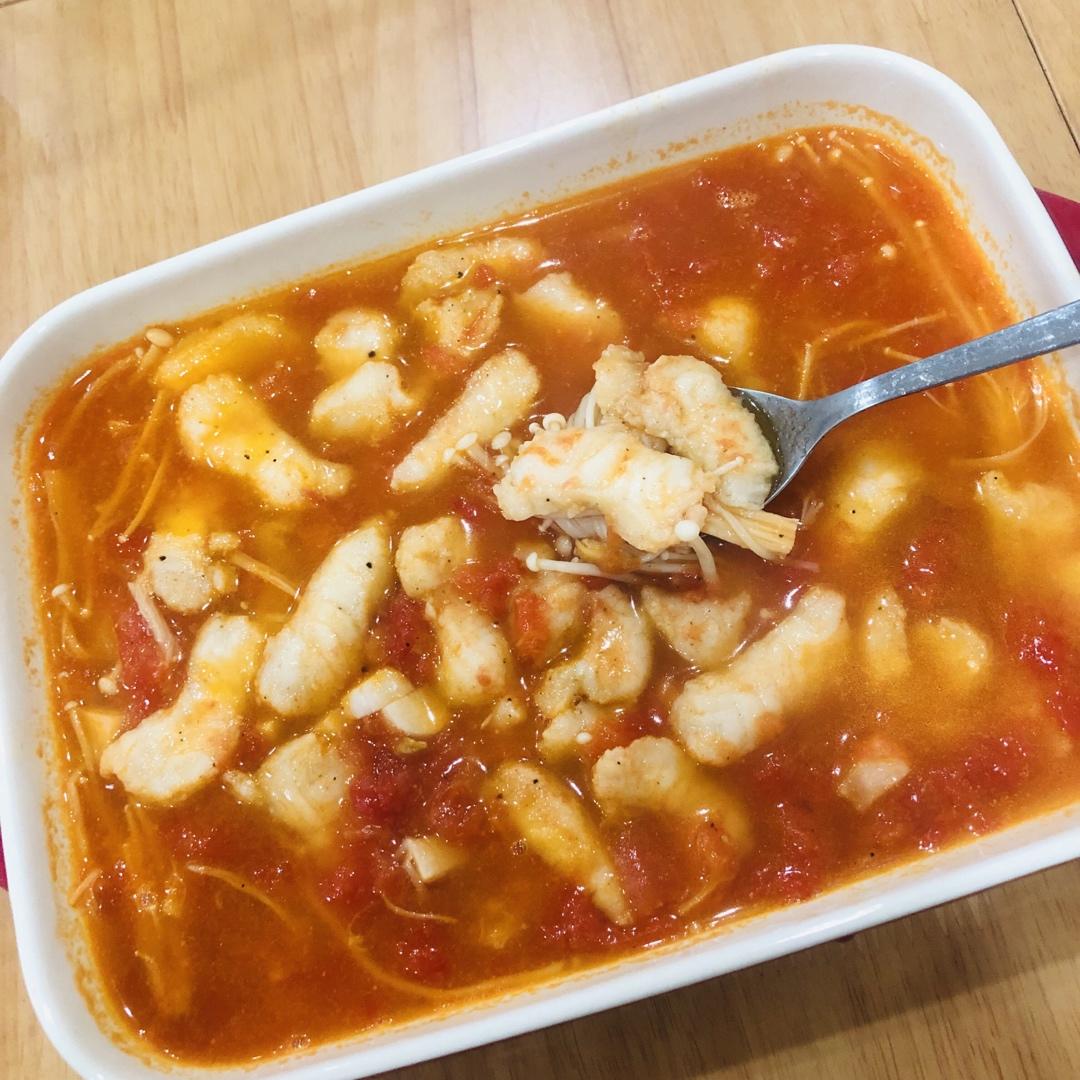 减脂餐-番茄巴沙鱼片，藕片冬瓜打底，无番茄酱版本