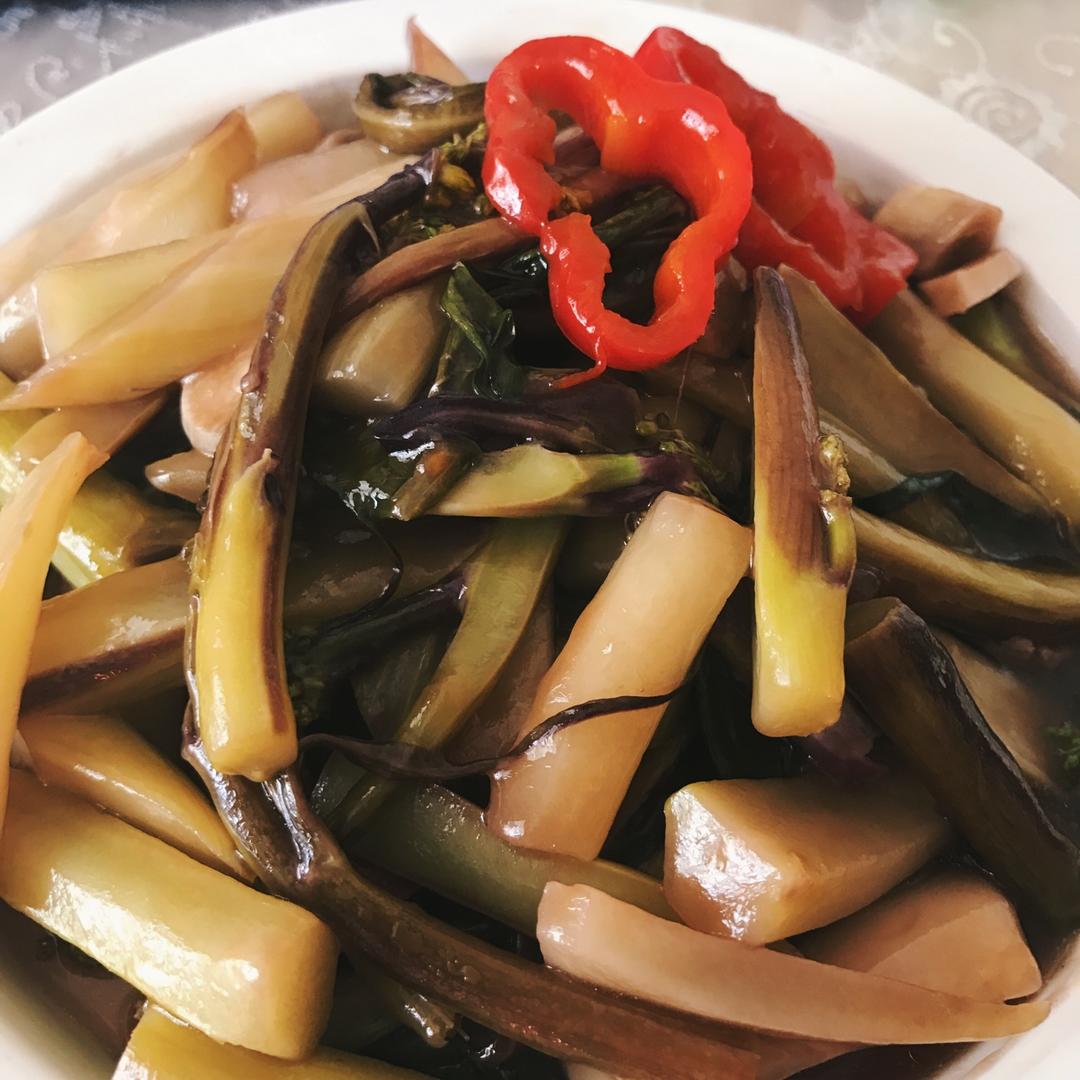 清炒红菜苔