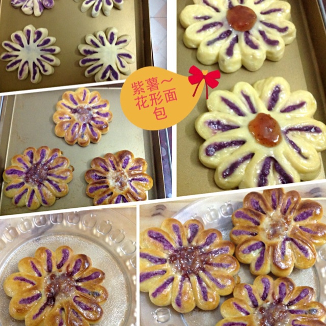 椰蓉花形面包