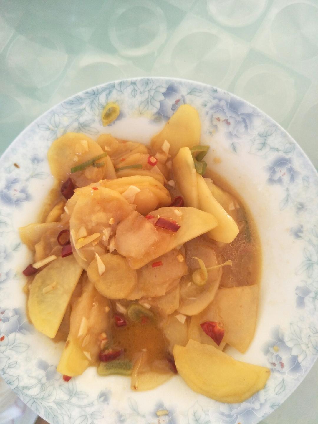 老黄瓜炒土豆片