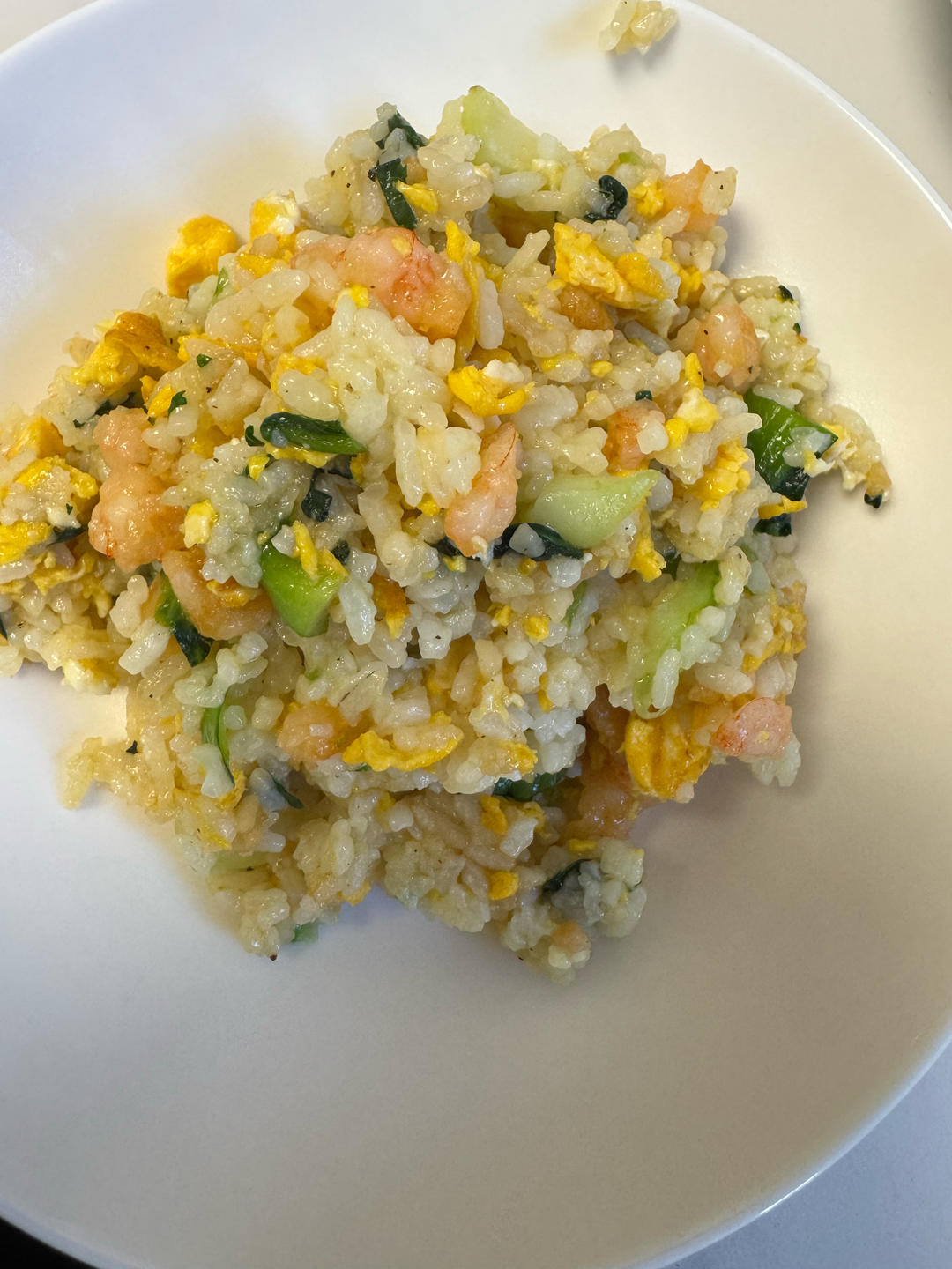 虾仁鸡蛋青菜炒饭