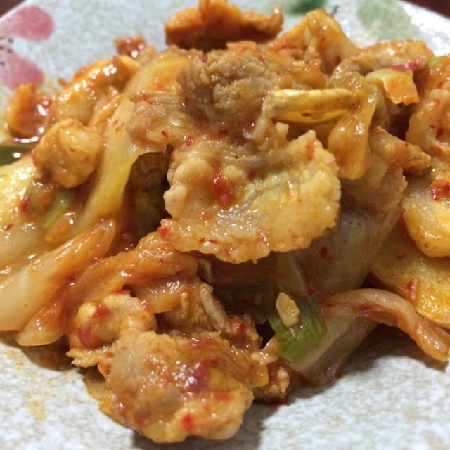 辣白菜炒五花肉