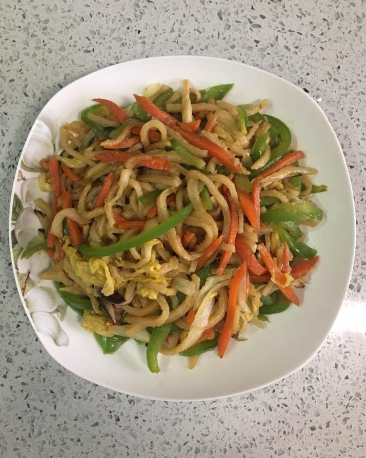 微颦浅笑做的素炒饼丝