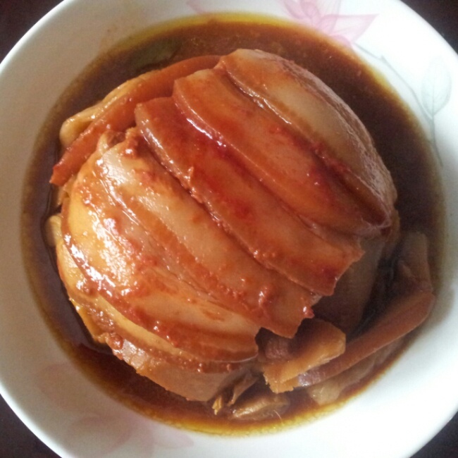 腐乳扣肉 平安~健康-1做的腐乳扣肉 赞 带皮五花肉,腐乳,腐乳汁,豆腐