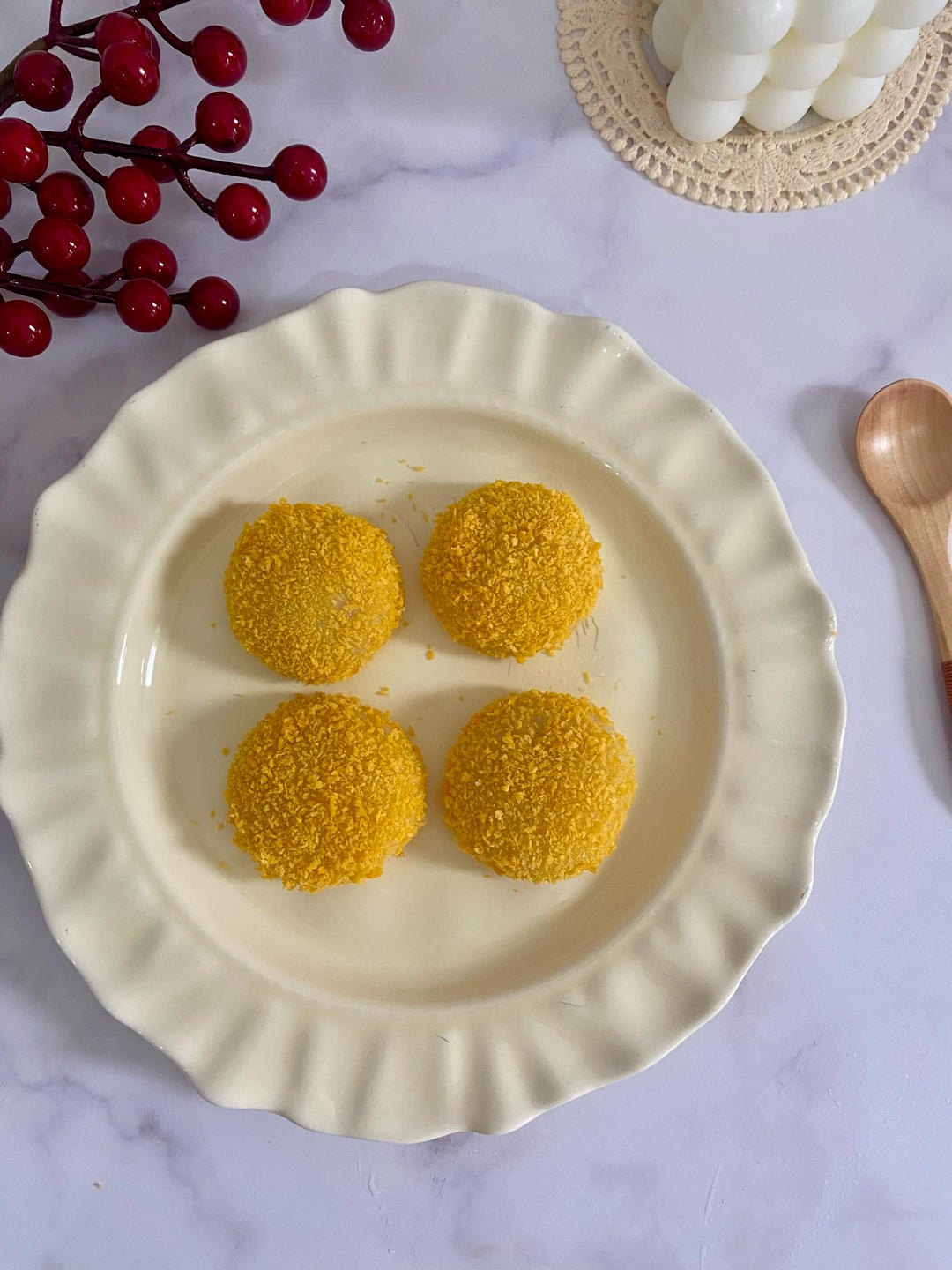 面包糠炸汤圆(烤箱版)的做法