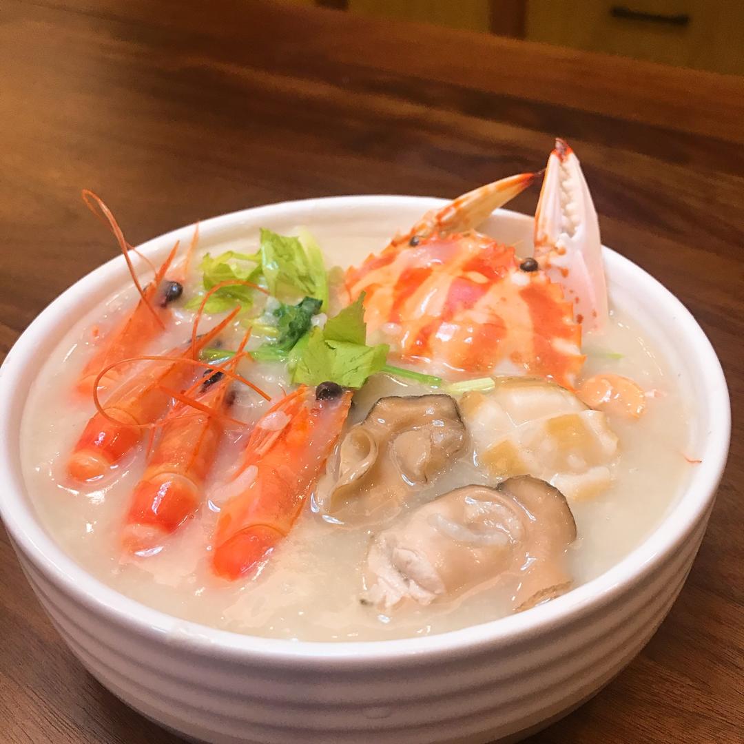 hi-huga做的海鲜粥(潮汕砂锅粥)