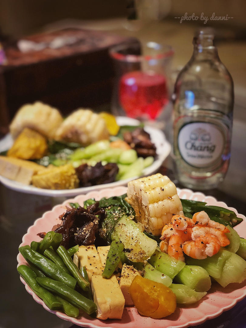 小米鸡胸肉鸡蛋捞青菜