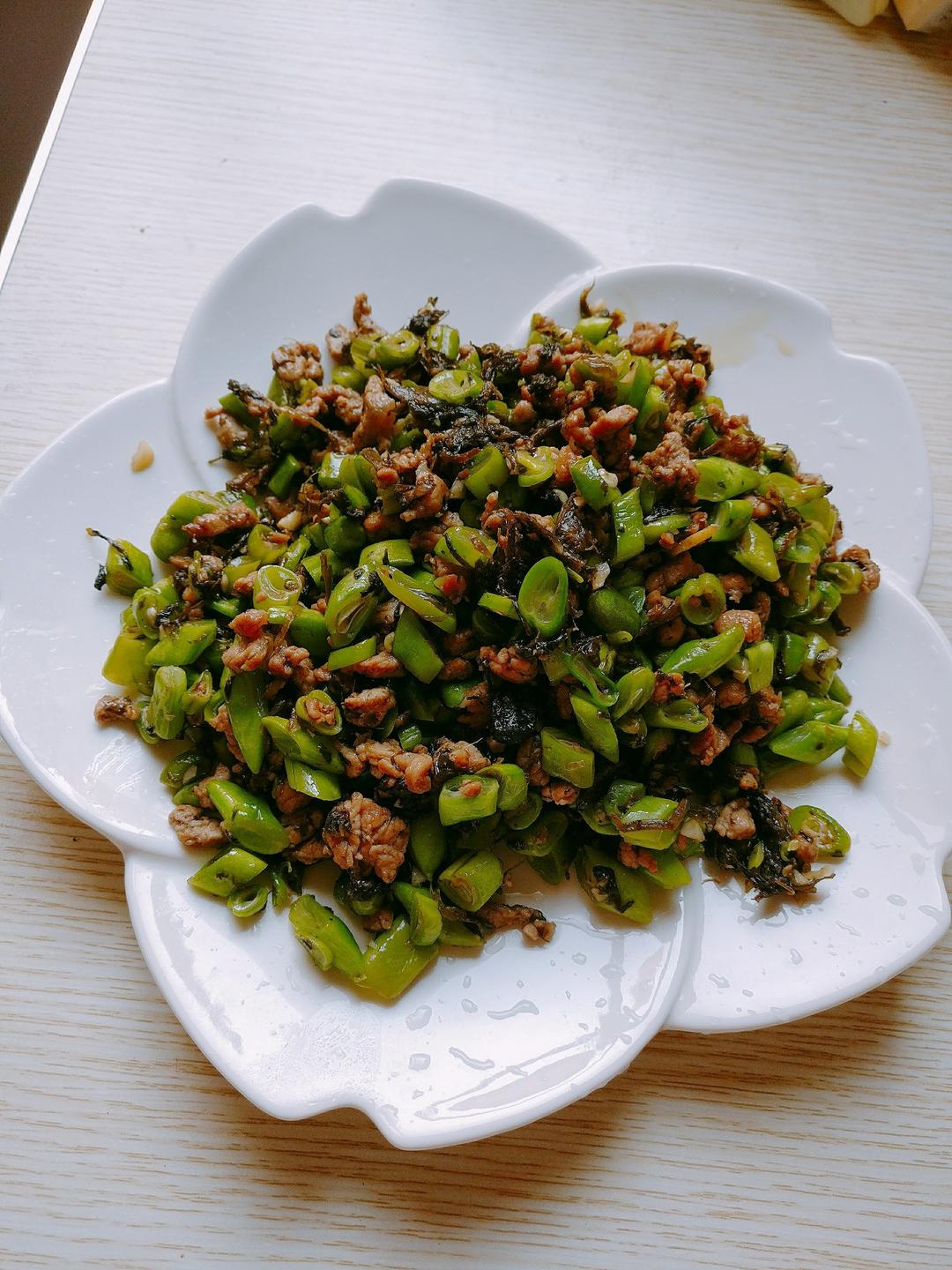 干煸榄菜肉末豆角