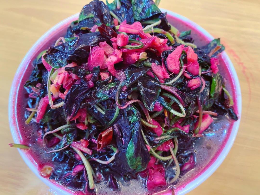 清炒红苋菜（简单菜也有窍门，一看就明白）