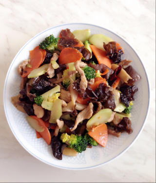 蓝瘦香菇
（西蓝花瘦肉炒香菇）