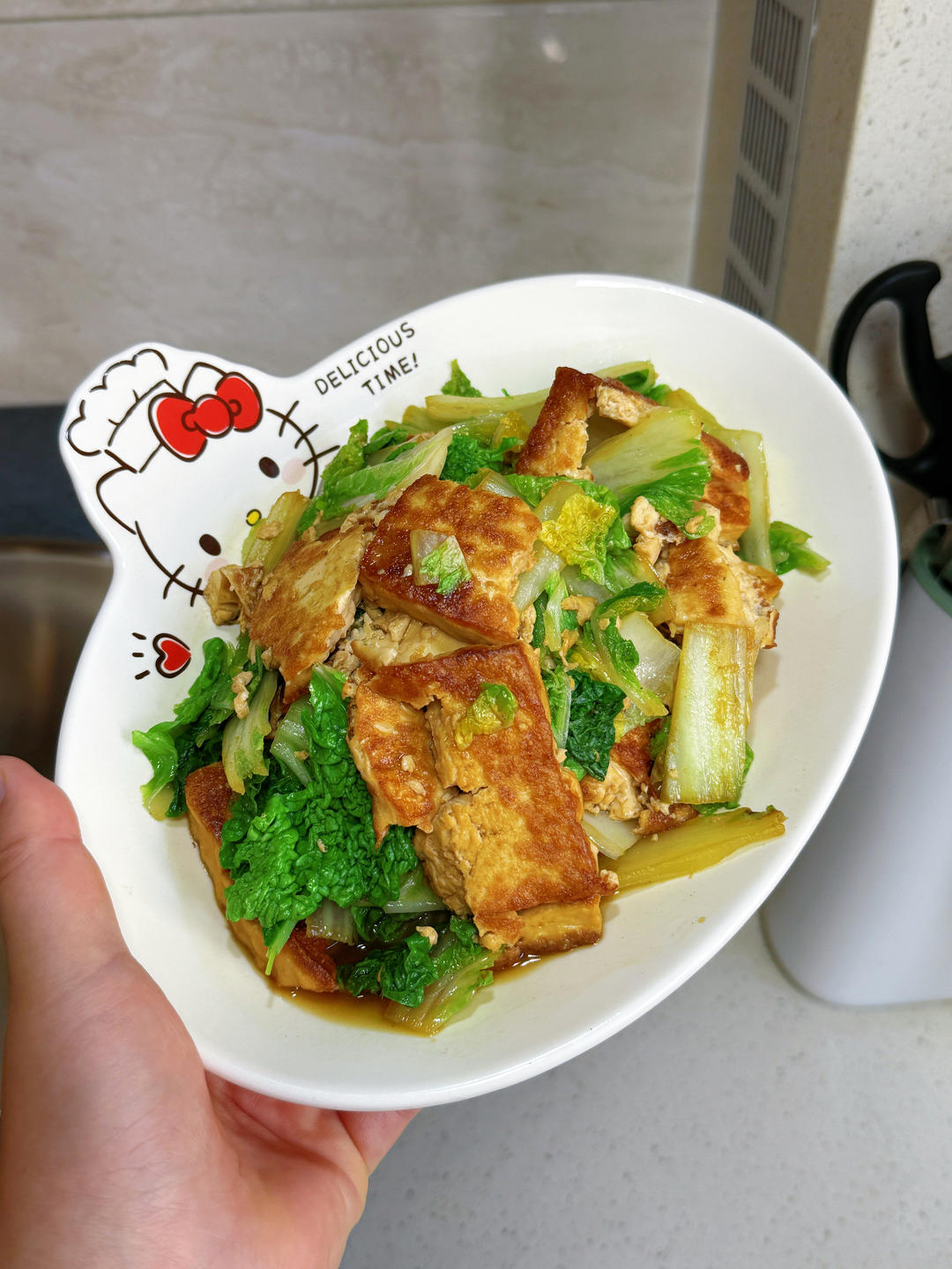 小白菜烧豆腐㊙️用美极鲜味汁提鲜，清爽不寡淡