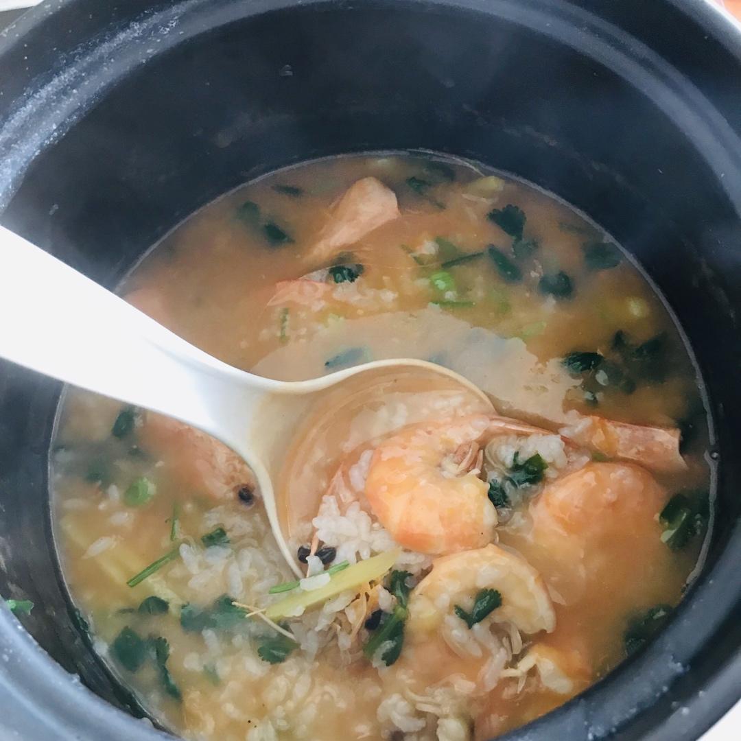 鲜虾砂锅粥