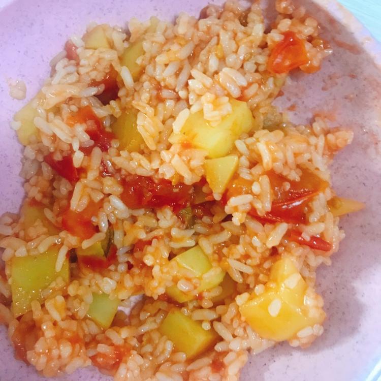 番茄土豆焖饭的做法
