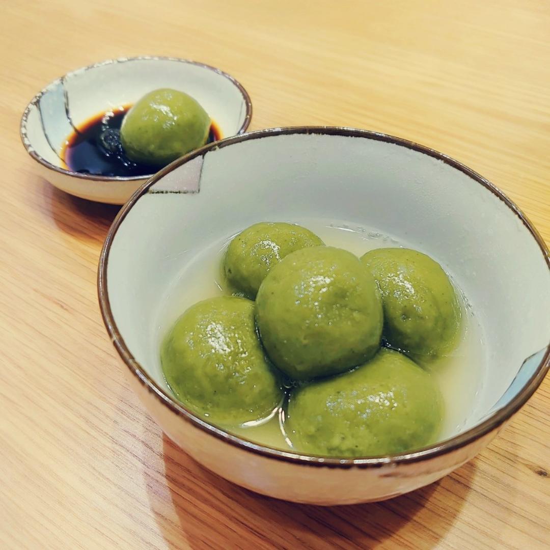 抹茶豆沙汤圆